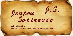 Jevtan Sotirović vizit kartica